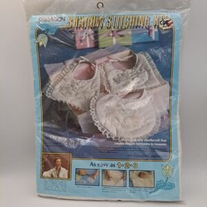 Paragon Shadow Stitching Kit Set Of‎ 3 Bibs No. 0234 By Marjorie Pucket Pastels